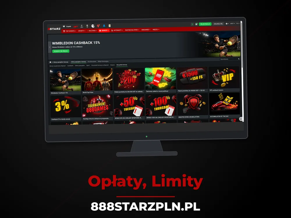 888starzpln.pl - Opłaty, Limity